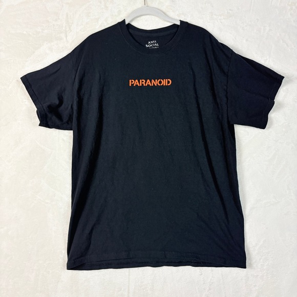 Anti Social Social Club x Undefeated Paranoid T-Shirt Mens Large Black Orange